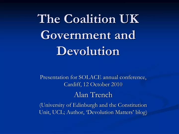 the coalition uk government and devolution