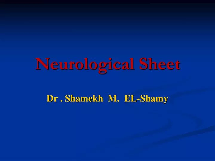 neurological sheet