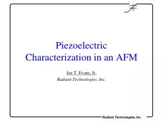 Piezoelectric Characterization in an AFM