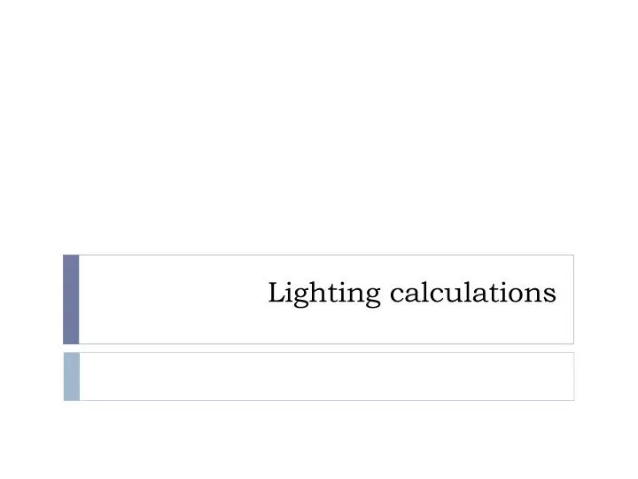 lighting calculations