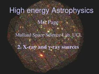 high energy astrophysics