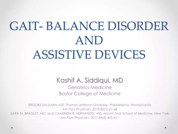 gait balance disorder and assistive devices