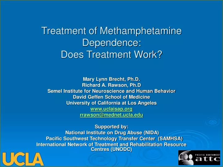 treatment of methamphetamine dependence does treatment work
