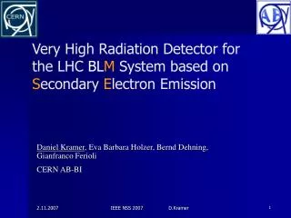 Very High Radiation Detector for the LHC BL M System based on S econdary E lectron Emission