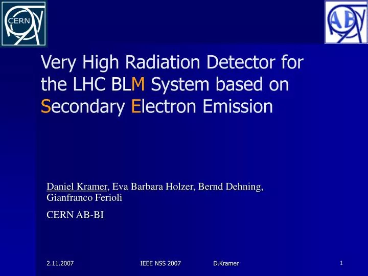 very high radiation detector for the lhc bl m system based on s econdary e lectron emission