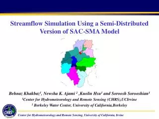 Streamflow Simulation Using a Semi-Distributed Version of SAC-SMA Model