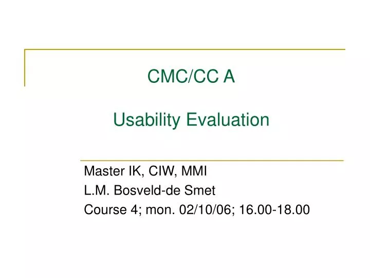cmc cc a usability evaluation