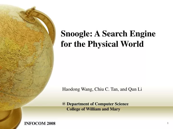 snoogle a search engine for the physical world
