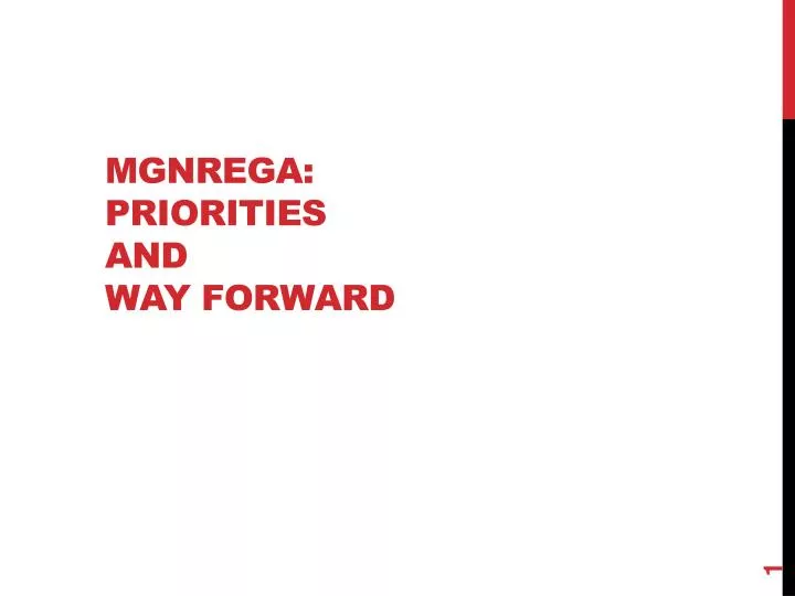 mgnrega priorities and way forward