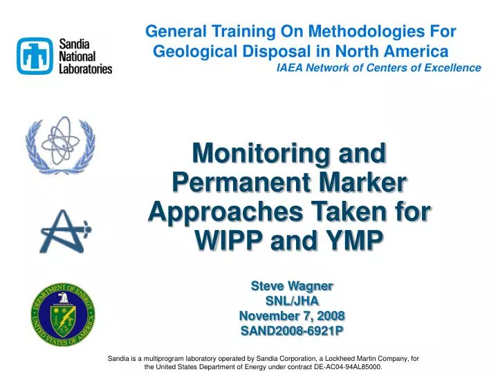 monitoring and permanent marker approaches taken for wipp and ymp