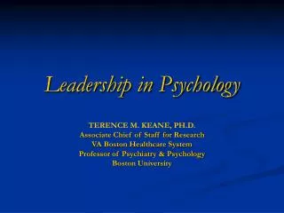 Leadership in Psychology