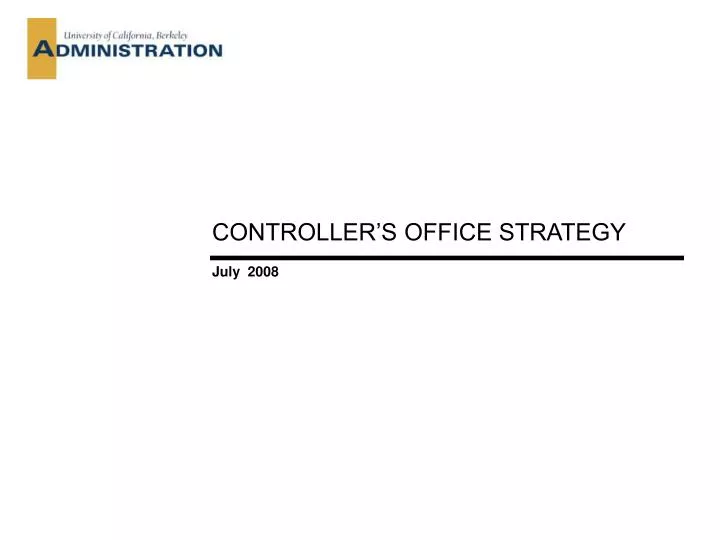 controller s office strategy