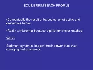 EQUILIBRIUM BEACH PROFILE