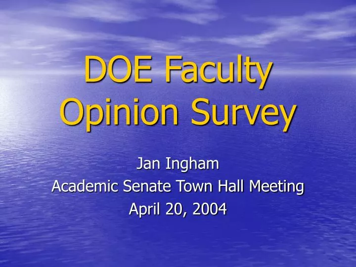 doe faculty opinion survey