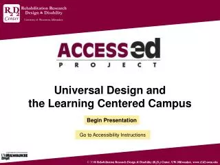 Universal Design and the Learning Centered Campus