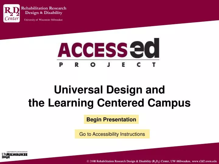 universal design and the learning centered campus