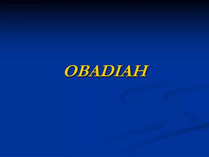 obadiah