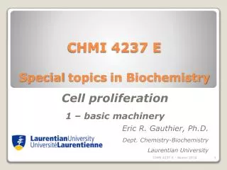 CHMI 4237 E Special topics in Biochemistry