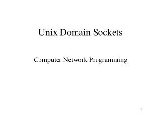 Unix Domain Sockets