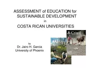 ASSESSMENT of EDUCATION for SUSTAINABLE DEVELOPMENT in COSTA RICAN UNIVERSITIES