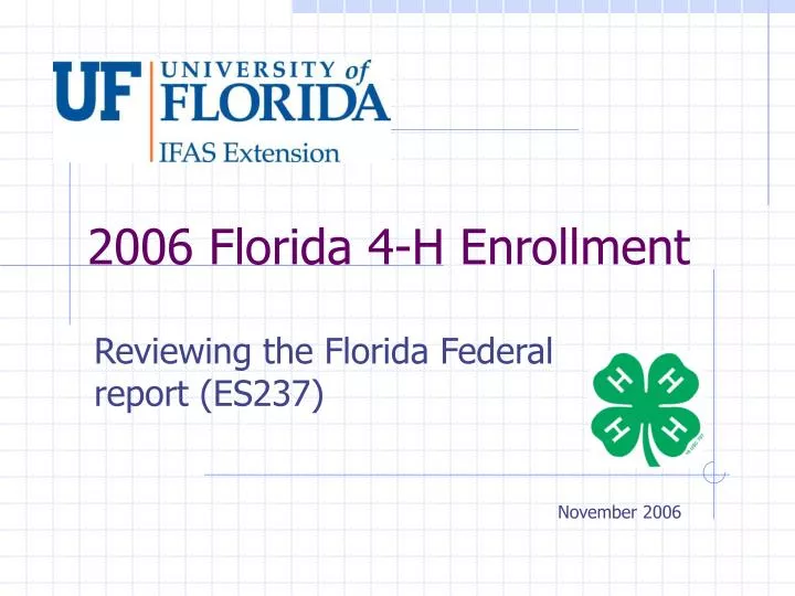 2006 florida 4 h enrollment