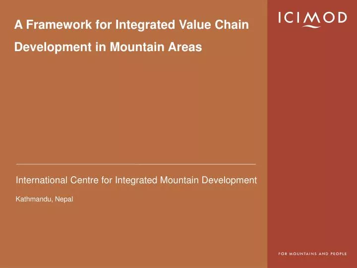 a framework for integrated value chain development in mountain areas