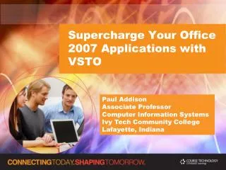 Supercharge Your Office 2007 Applications with VSTO