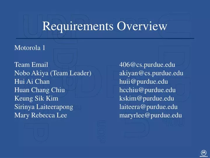 requirements overview