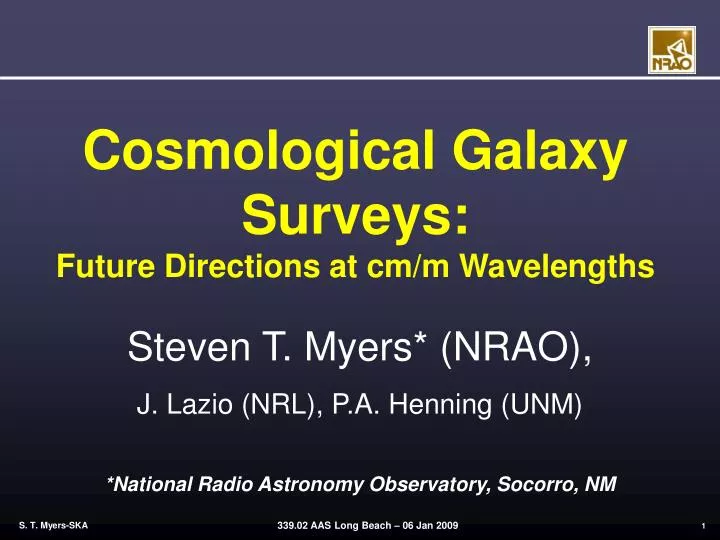 cosmological galaxy surveys future directions at cm m wavelengths