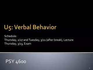 U5: Verbal Behavior