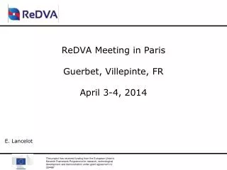 ReDVA Meeting in Paris Guerbet, Villepinte, FR April 3-4, 2014