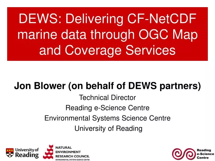 dews delivering cf netcdf marine data through ogc map and coverage services