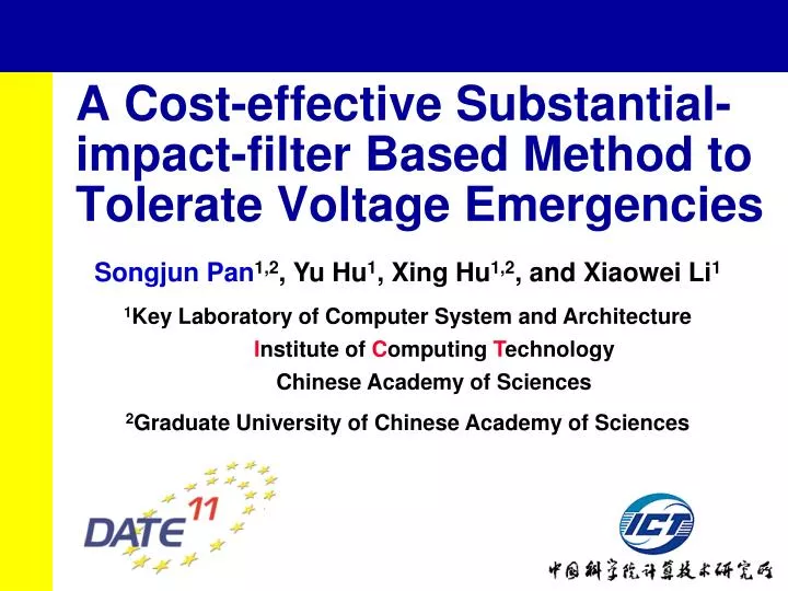 a cost effective substantial impact filter based method to tolerate voltage emergencies
