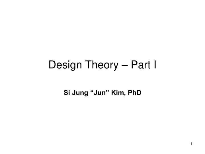 design theory part i