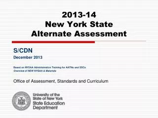 2013-14 New York State Alternate Assessment