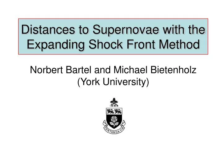 distances to supernovae with the expanding shock front method