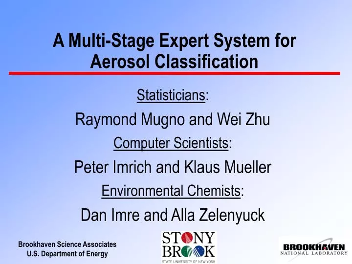 a multi stage expert system for aerosol classification