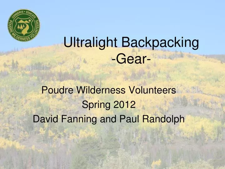 ultralight backpacking gear