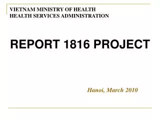 REPORT 1816 PROJECT