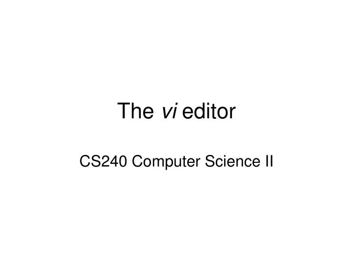 the vi editor