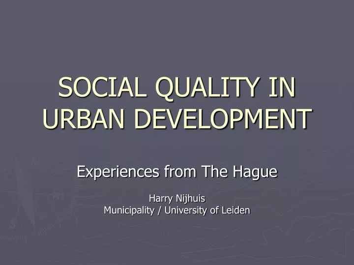 social quality in urban development