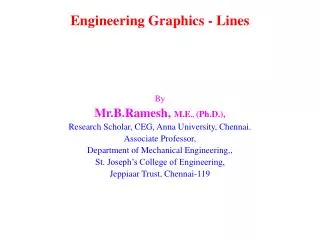 Engineering Graphics - Lines