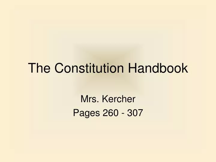 the constitution handbook