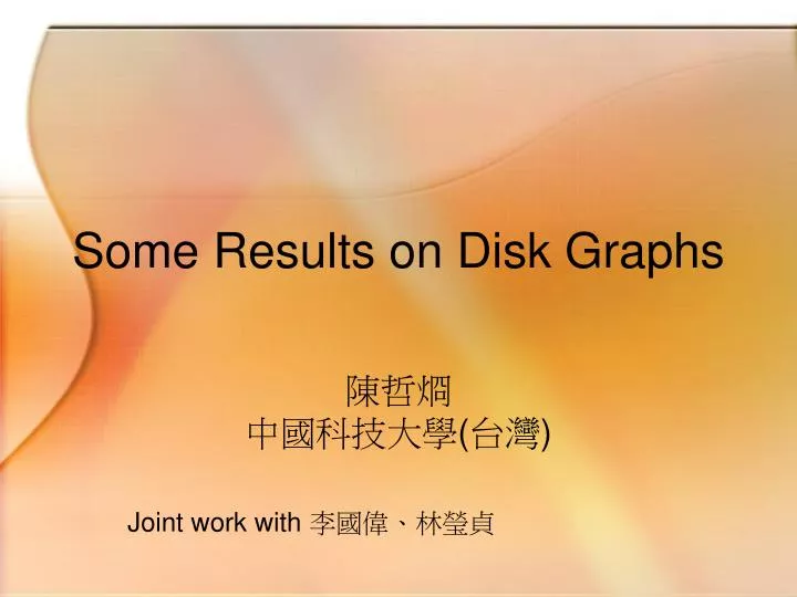 some results on disk graphs