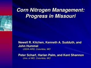 Corn Nitrogen Management: Progress in Missouri