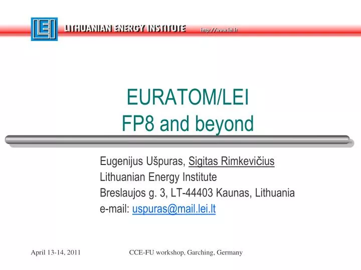 euratom lei fp8 and beyond