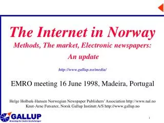 The Internet in Norway Methods, The market, Electronic newspapers: An update
