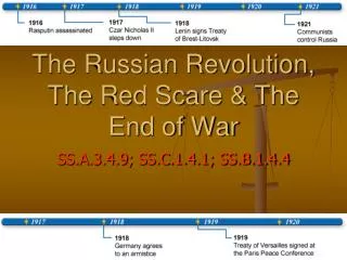 The Russian Revolution, The Red Scare &amp; The End of War