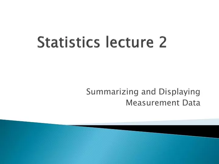 statistics lecture 2