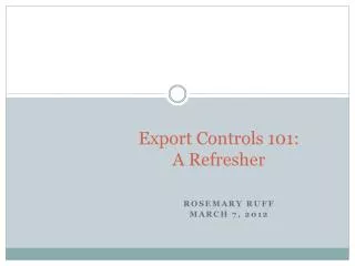 Export Controls 101: A Refresher